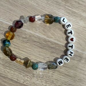 Let Them Colorful Beaded Bracelet with Letter Beads
